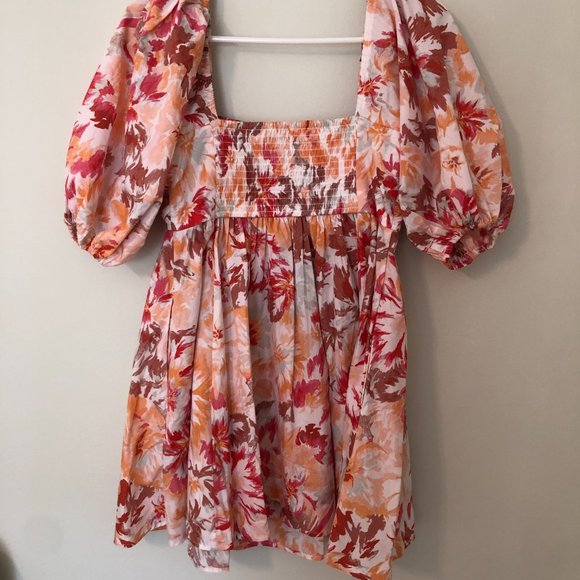 Abercrombie dress with orange/red floral print. - Picture 6 of 6